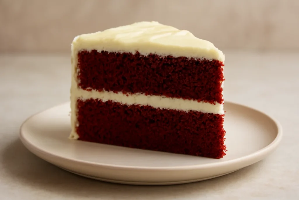 A Single Slice of Red Velvet Cake