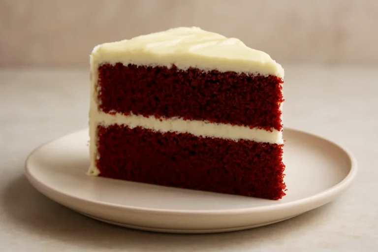 A Single Slice of Red Velvet Cake