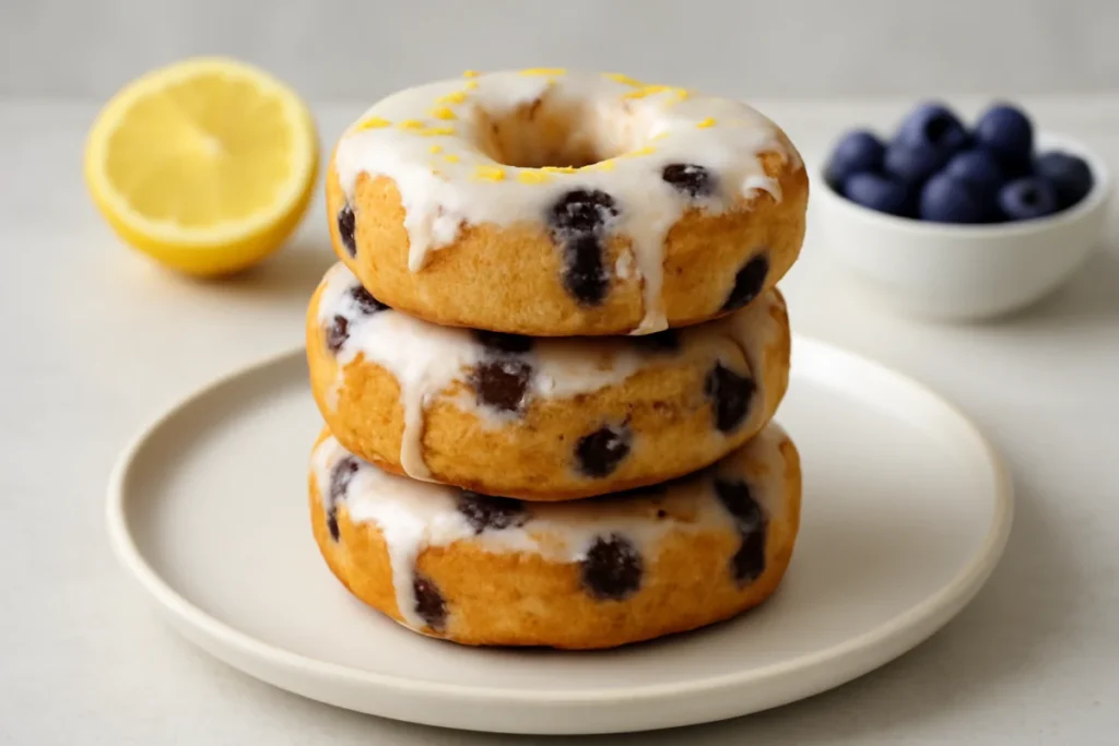 Baked Lemon Blueberry Doughnuts