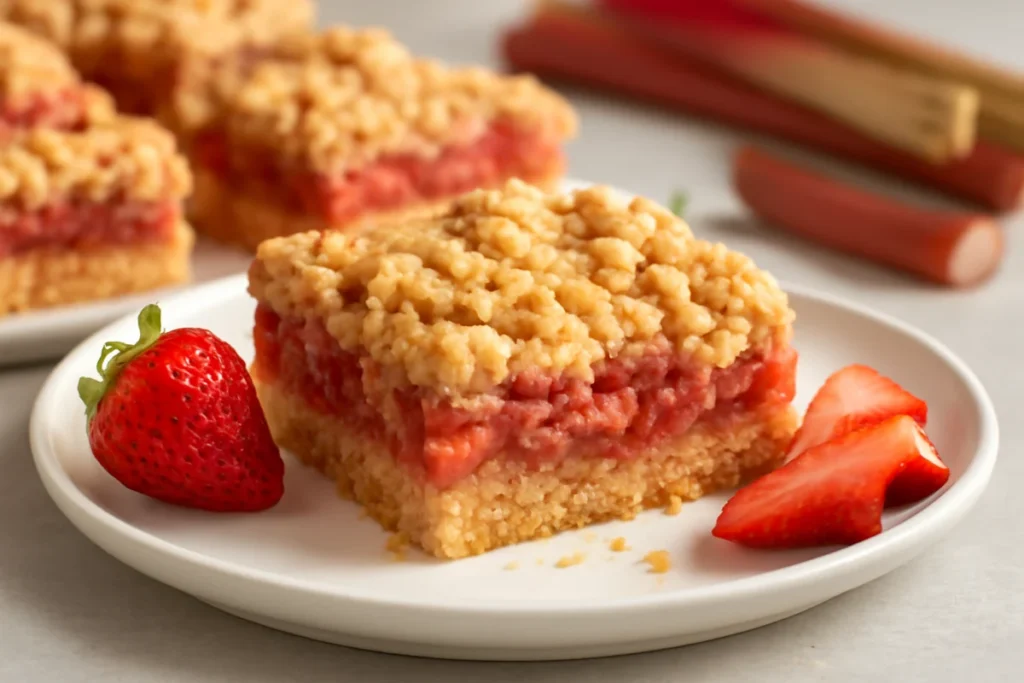 Strawberry Rhubarb Crisp Bars